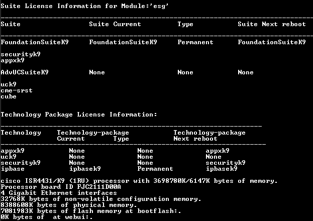 Cisco ISR4431/K9 V02 4400 Series Integrated Services Router (Not Affected) %