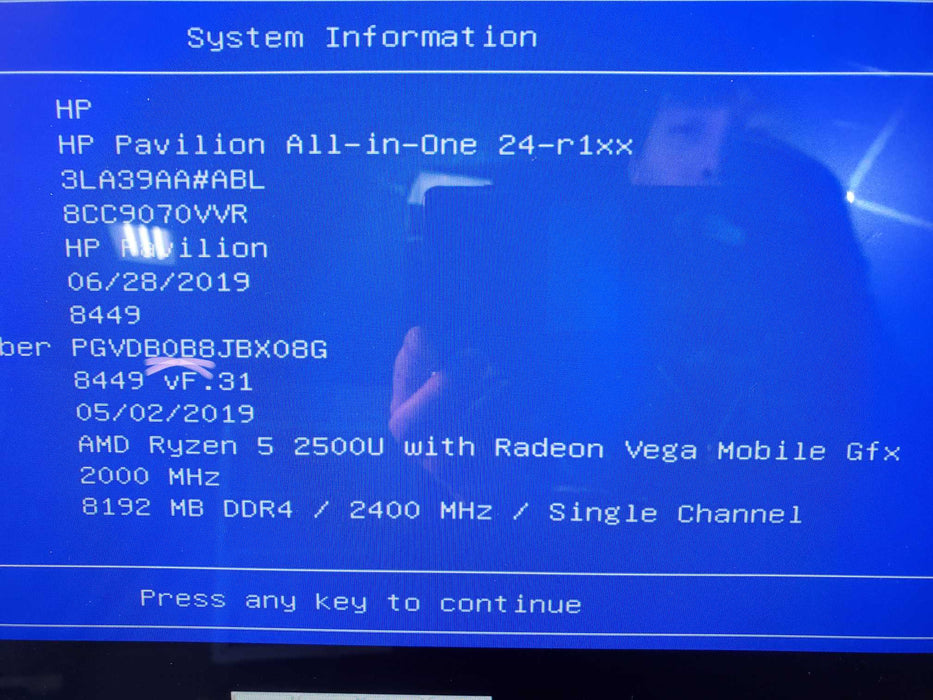 HP PAVILION 24-R149 AMD RYZEN 5 2500U- 8GB RAM, 128GB SSD+1TB HDD