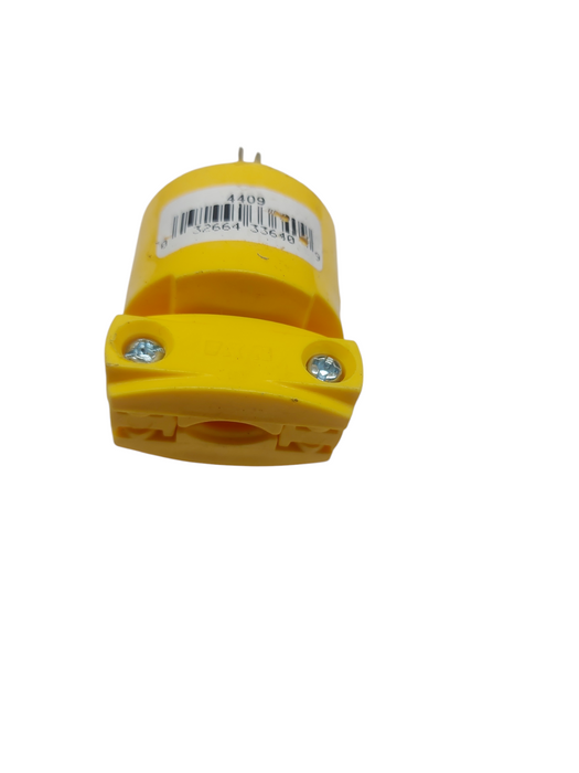 LOT 4x Cooper #4409 20A 125V 3-Wire Male Plug – Yellow, Heavy Duty