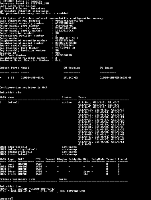 Cisco C1000-48P-4G-L • Gigabit Ethernet PoE Managed Switch • 48 Ports + 4x SFP  $