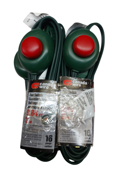LOT 4x Foot Switch Extension Cord - 3 Outlet - 9.84 ft - 16 Gauge P/N 8915