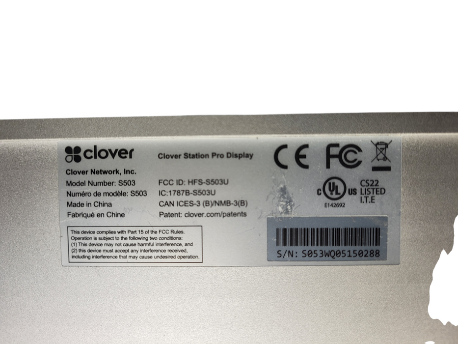 CLOVER POS System S503 P500 H500 READ $