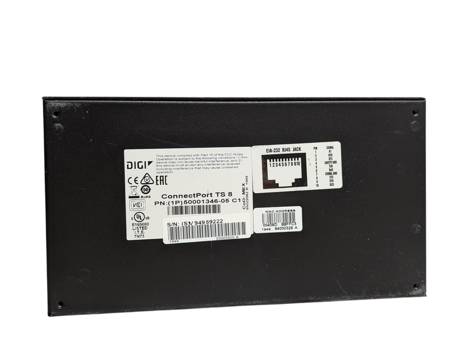 DIGI ConnectPort TS8 50001346-05 C1 8-Port Terminal Server -