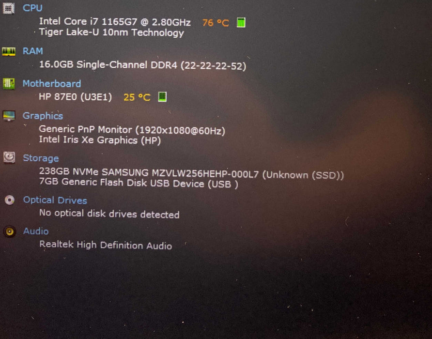 HP ProBook 440 G8 Core i7-1165G7@2.80GHz 16GB RAM 256GB SSD READ  Lap200
