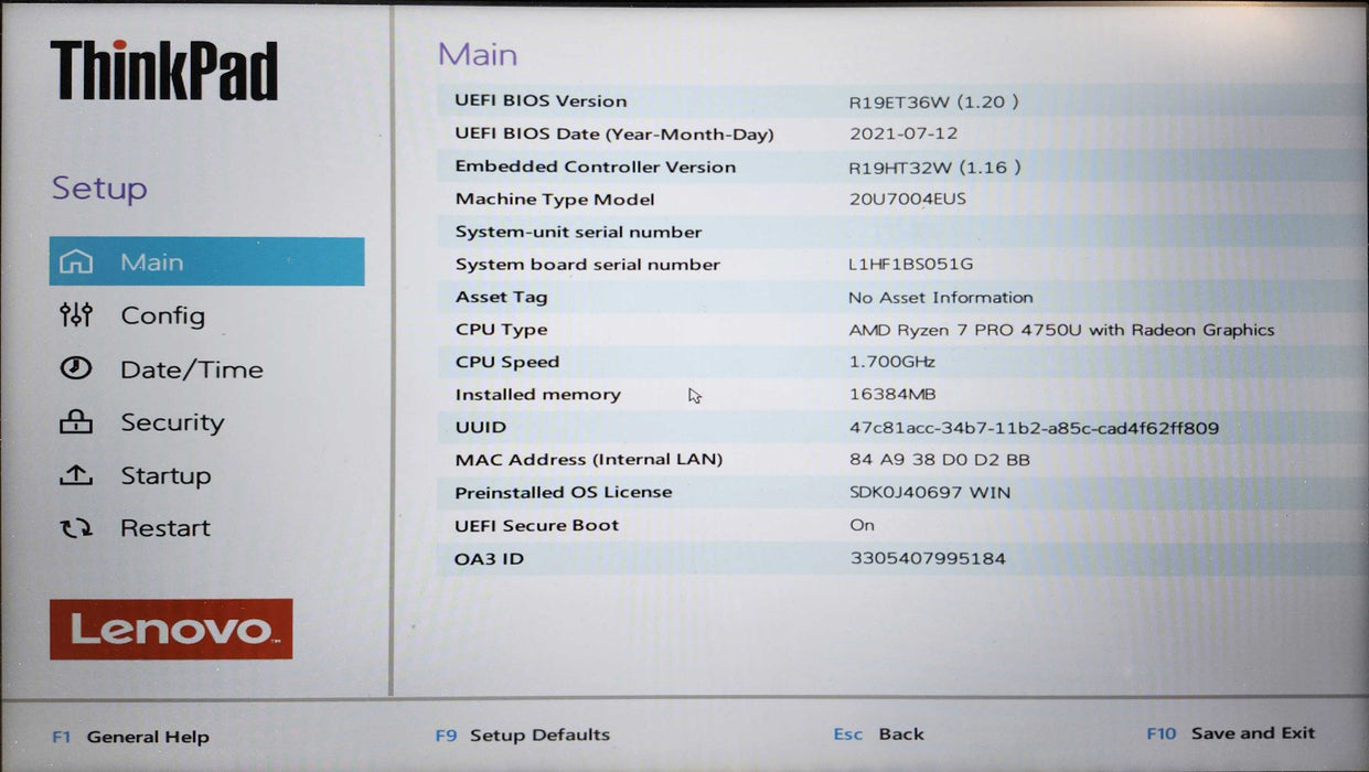 Lenovo ThinkPad L15 Gen 1, Ryzen 7 PRO 4750U, 16GB DDR4, 256GB NVMe, 65W AD  Lap200