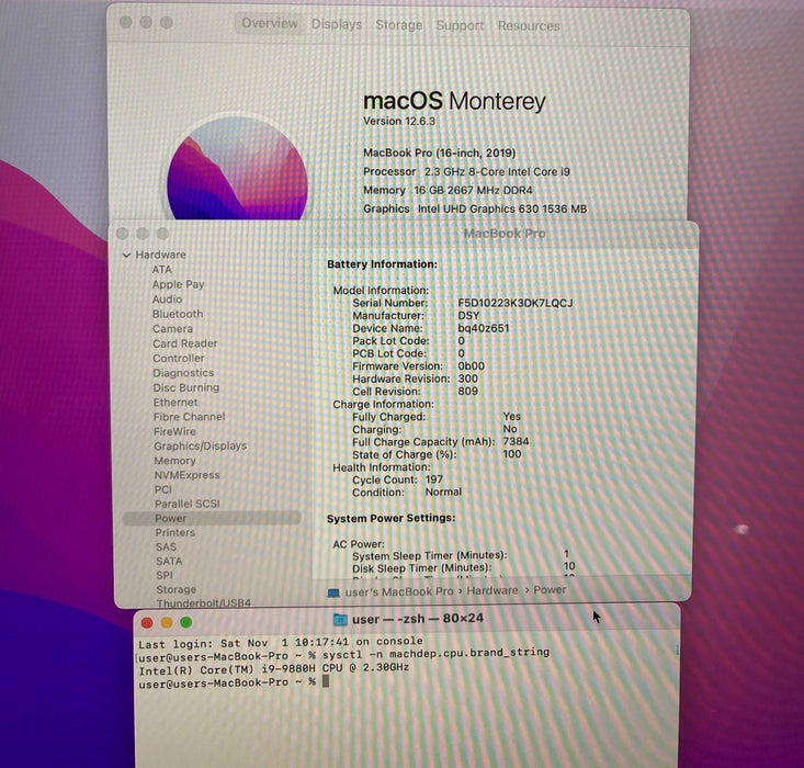 Apple MacBook Pro 16" 2019 i9-9880H Radeon PRO 5500M 16GB RAM 1TB SSD READ!