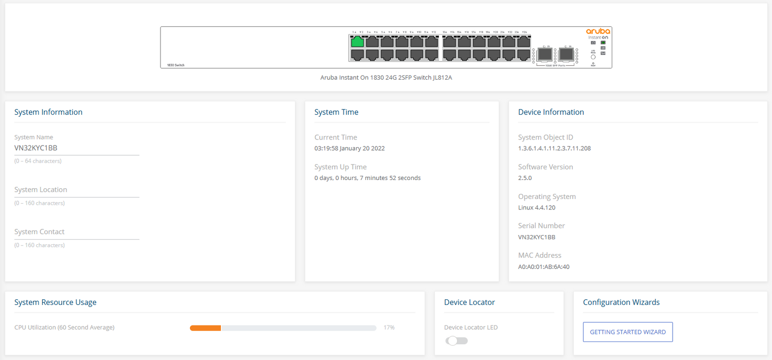 Aruba Instant On 1830 24G 2SFP Switch JL812A  %