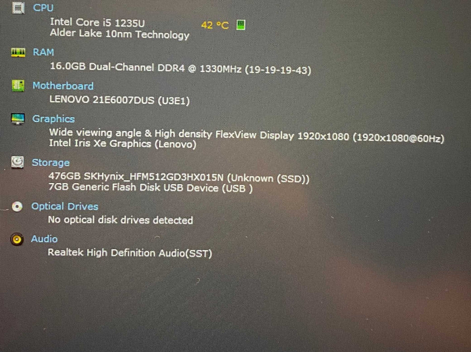Lenovo ThinkPad E15 Gen 4 Core i5-1235U@1.30GHz 16GB RAM 512GB SSD READ!  Lap200