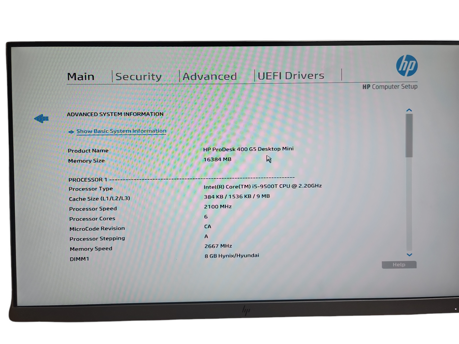 HP ProDesk 400 G5 Desktop Mini i5 - 9500T CPU @ 2.20GHz 16GB DDR4 Ram Qθ