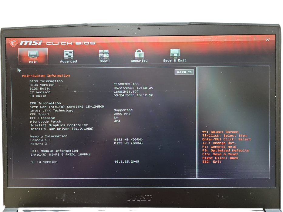 MSI Thin GF63 UDX 450 Gaming Laptop  256GB SSD i5-12450 16 GB RAM RTX 3050  ! Lap200