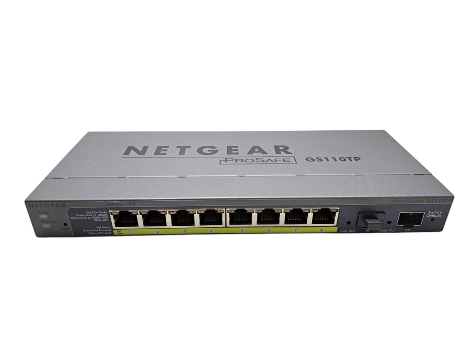 Netgear Prosafe GS110TP | 8-Port Gigabit PoE Smart Switch w/ 2x SFP