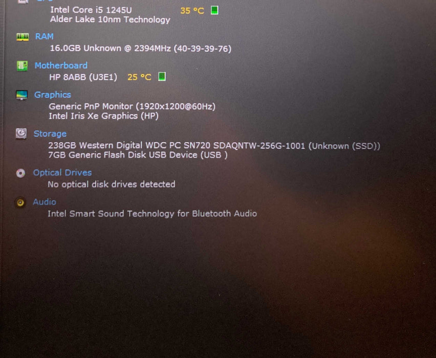 HP EliteBook 14 G9 Core i5-1245U@1.60GHz vPRO 16GB RAM 256GB SSD READ  Lap200