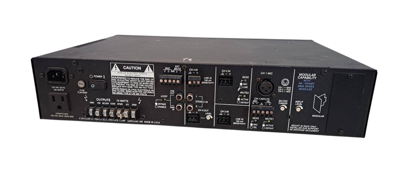 Architectural Acoustics by Peavey UMA 752 75 Watt 4 Channel Mixer and Ampli