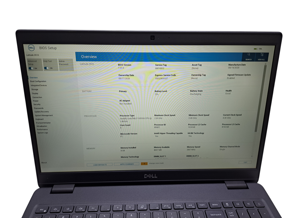 Dell Latitude 3510 | Intel Core i7-10510U @1.80GHz, 8GB DDR4, 256GB NVMe  ) Lap200