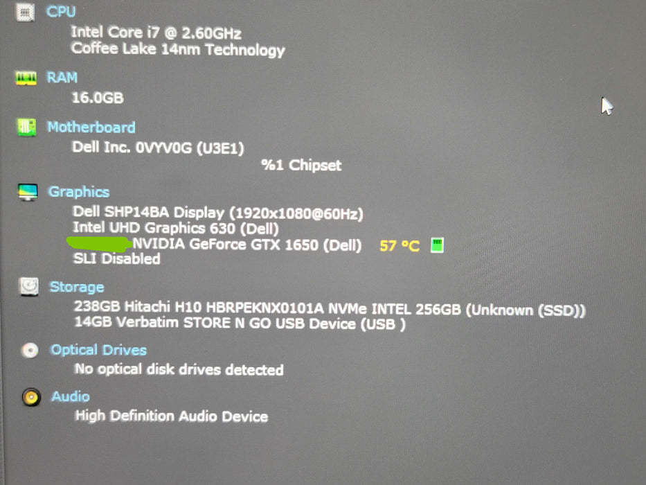 Dell XPS 15 7590 i7-9750H 16GB DDR4 GTX 1650 256GB SSD  β Lap200