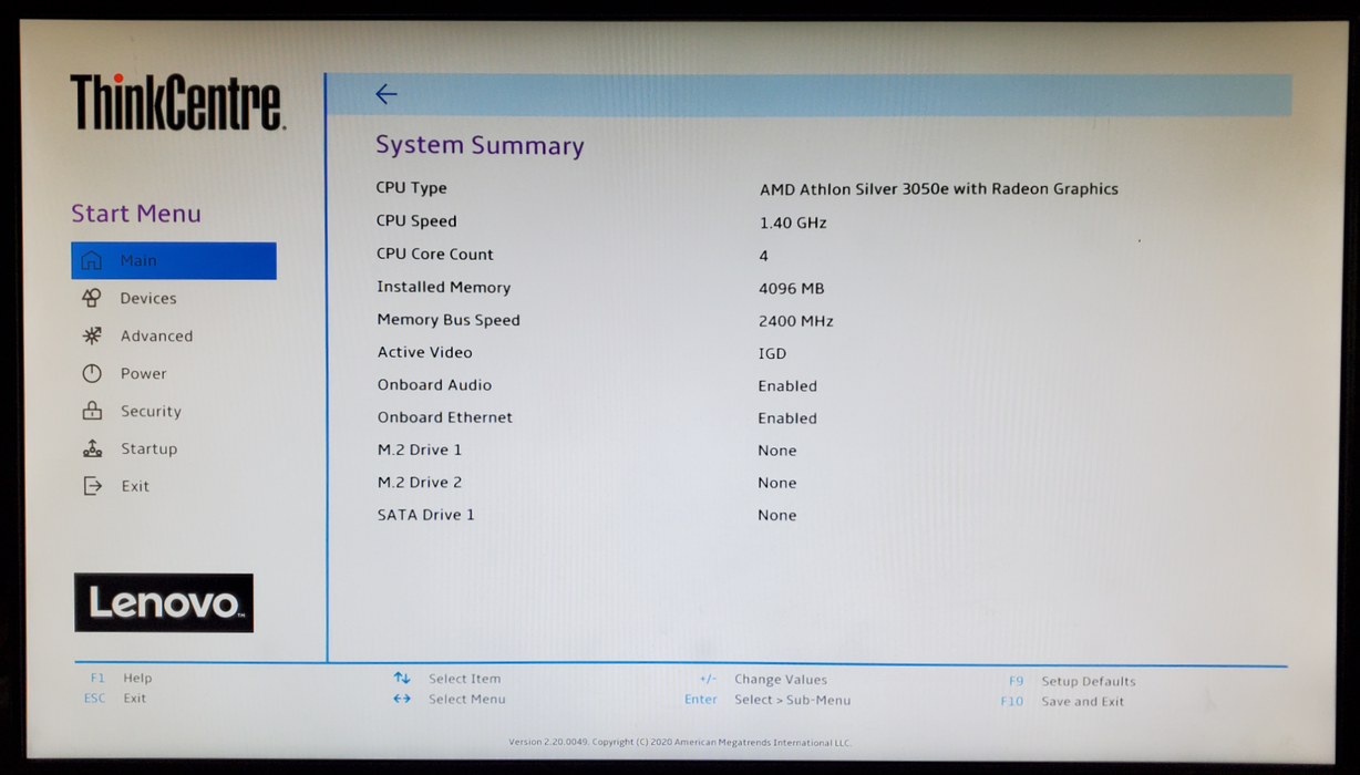 Lenovo ThinkCentre M75n AMD Athlon Silver 3050e 4GB RAM - No HDD