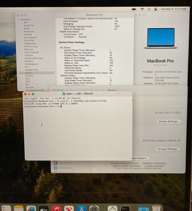 Apple MacBook Pro 16 2019 i7-9750H Radeon Pro 5300M 16GB RAM 512GB SSD READ