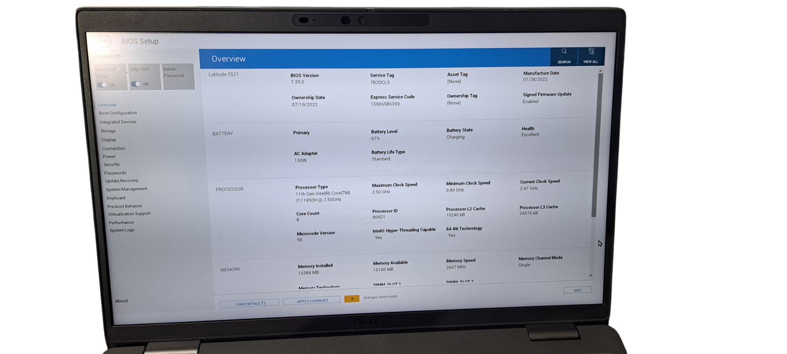 Dell Latitude 5521 Touch i7-11850H|16GB RAM|256GB NVMe|MX 450 GPU  Lap200