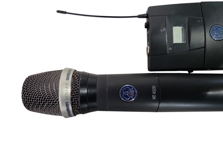 AKG Handheld HT4500 Microphone Head W/ AKG PT4500 Bodypack Transmitter  Q_