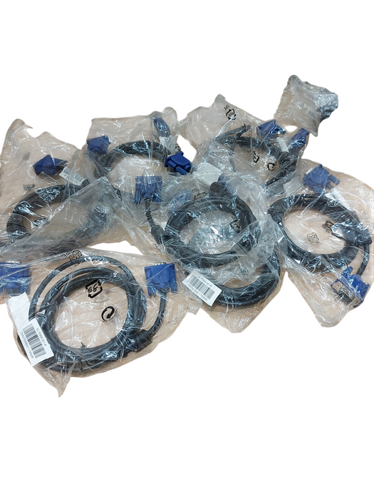 Lot 7x 6 foot Black VGA 15 Pin Male to Male Cable