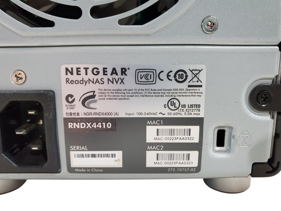Netgear ReadyNAS NVX RNDX4410 4-Bay NAS w/ Caddies *READ*