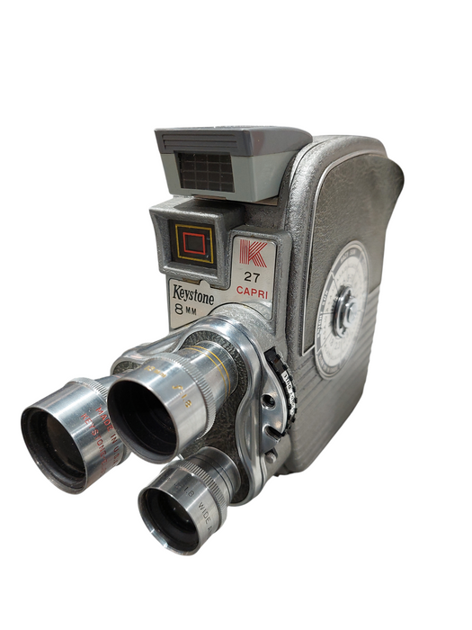 1950's Vintage Keystone 8MM Movie Camera K 27 Capri Triple Lens in Case  =