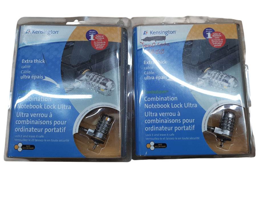 Lot 5x Kensington Combination Notebook Lock Ultra, 6ft, Carbon Tempered Steel