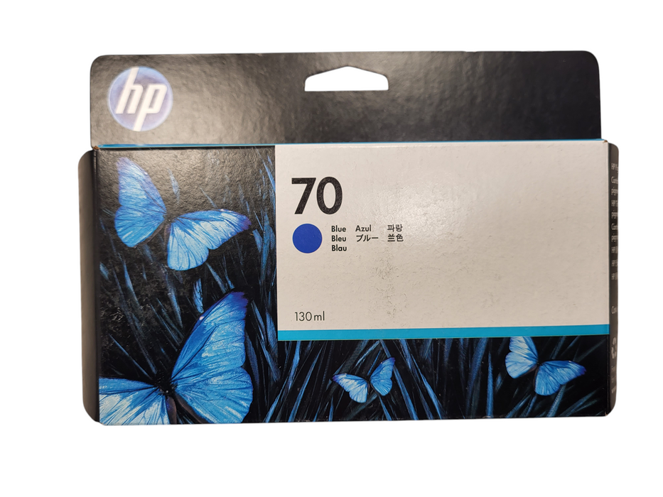 HP70 Blue Ink 130 ml cartridge genuine C9458A Q$