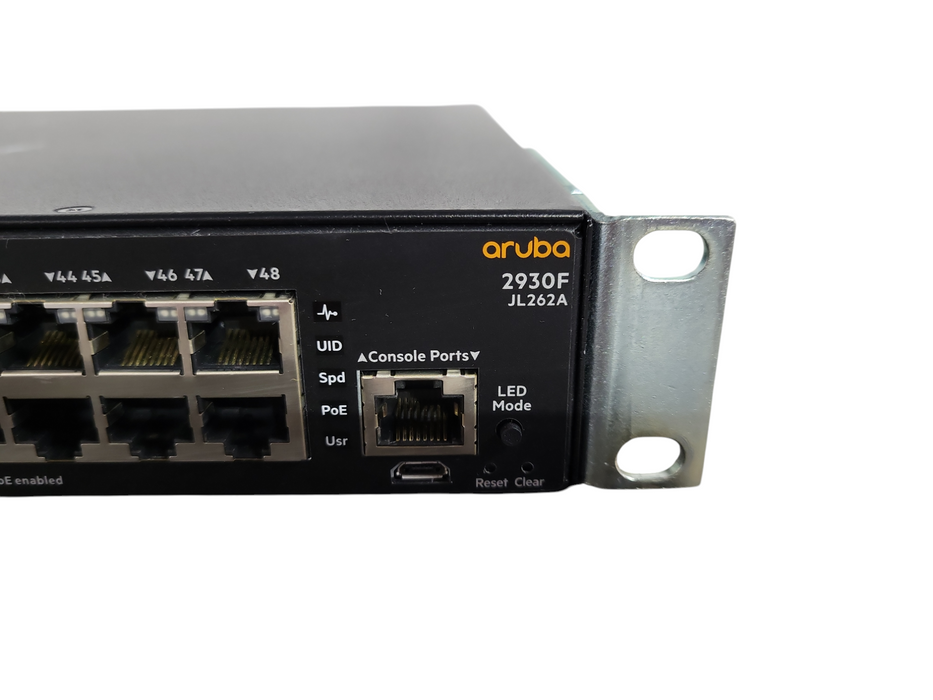 HPE Aruba 2930F 48xGbE PoE+ /4x1G SFP Managed Switch JL262A w/ Brackets !