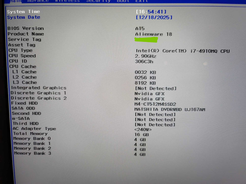Alienware 18 i7-4910MQ 16GB RAM 8GB 880M x2 512GB SSD READ β Lap200