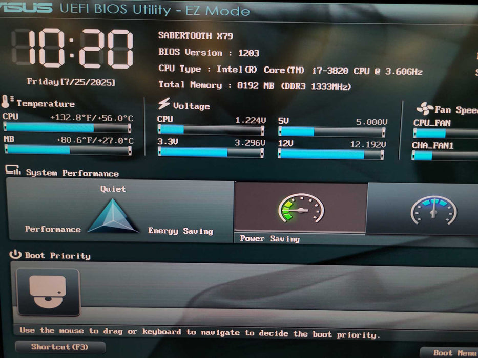 Intel Core i7-3820 @ 3.60GHz ASUS SABERTOOTH X79 8GB DDR3 + I/O Plate %