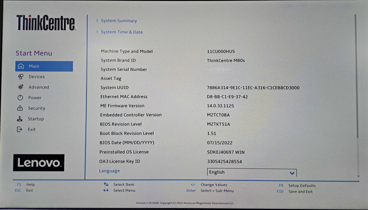 Lenovo ThinkCentre M80s SFF | Intel Core i5-10500, 16GB DDR4, 256GB NVMe )