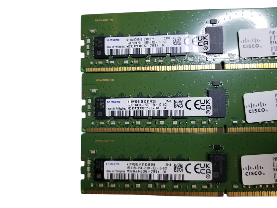 Samsung 96GB Bundle DDR4 RAM (6x16GB) 1Rx4 PC4-2933Y-RC2-12 DDR4 Server RAM