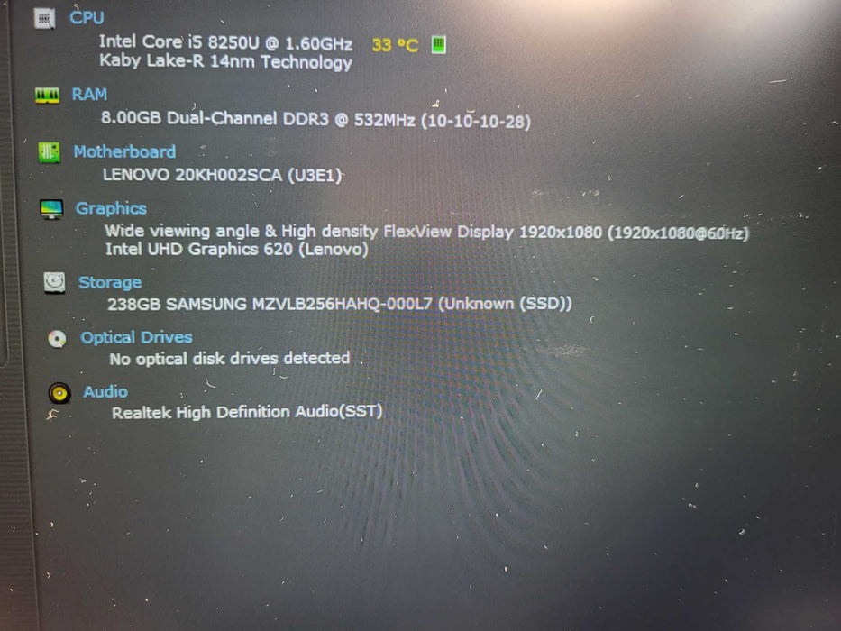 Lenovo ThinkPad X1 Carbon | Intel Core i5-8250U, 8GB RAM, 256GB NVMe Q$ Lap200