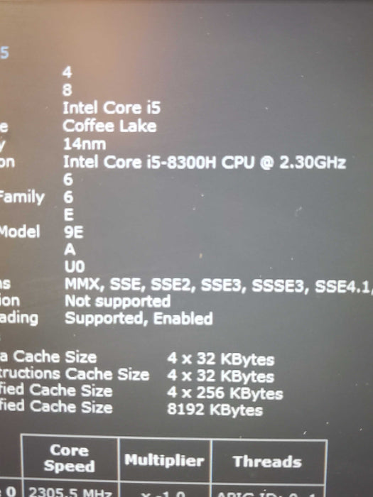 Dell Latitude 5591, Intel Core i5-8300H @2.30Ghz, 16GB RAM, 256NVME  Lap200