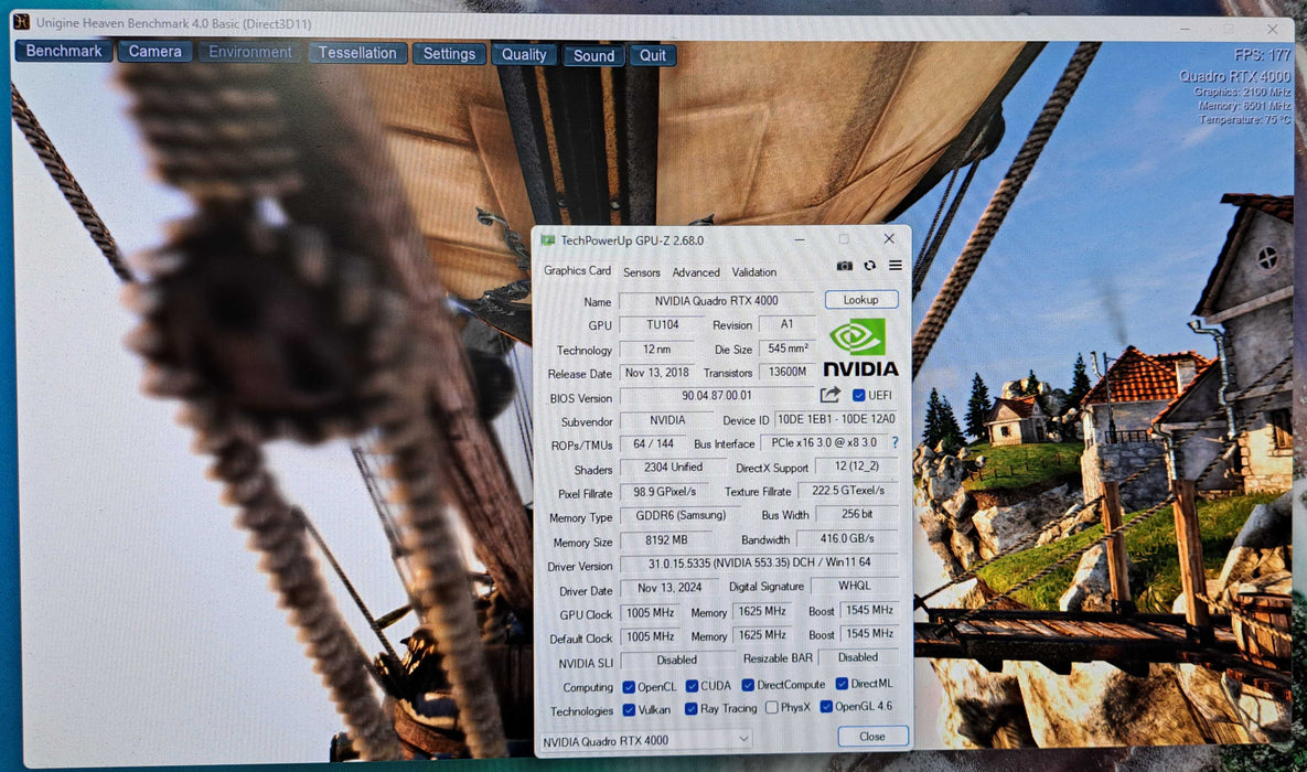 NVIDIA Quadro RTX 4000 8GB GDDR6 Graphics Card | 3x DP 1x USB-C )