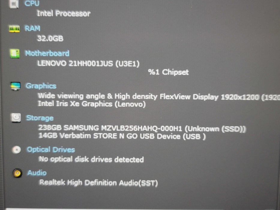Lenovo ThinkPad T16 Gen 2 i5-1335U 32GB RAM 256GB NVMe β Lap200