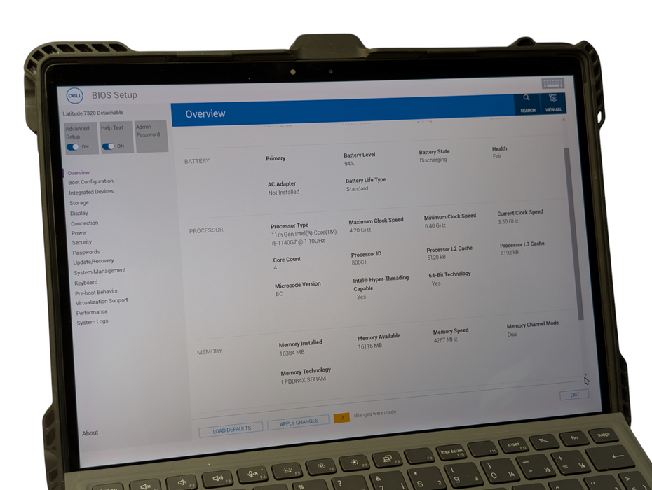 DELL Latitude 7320 Detachable Intel Core i5-1140G7 16GB RAM 256GB NVMe SSD  -