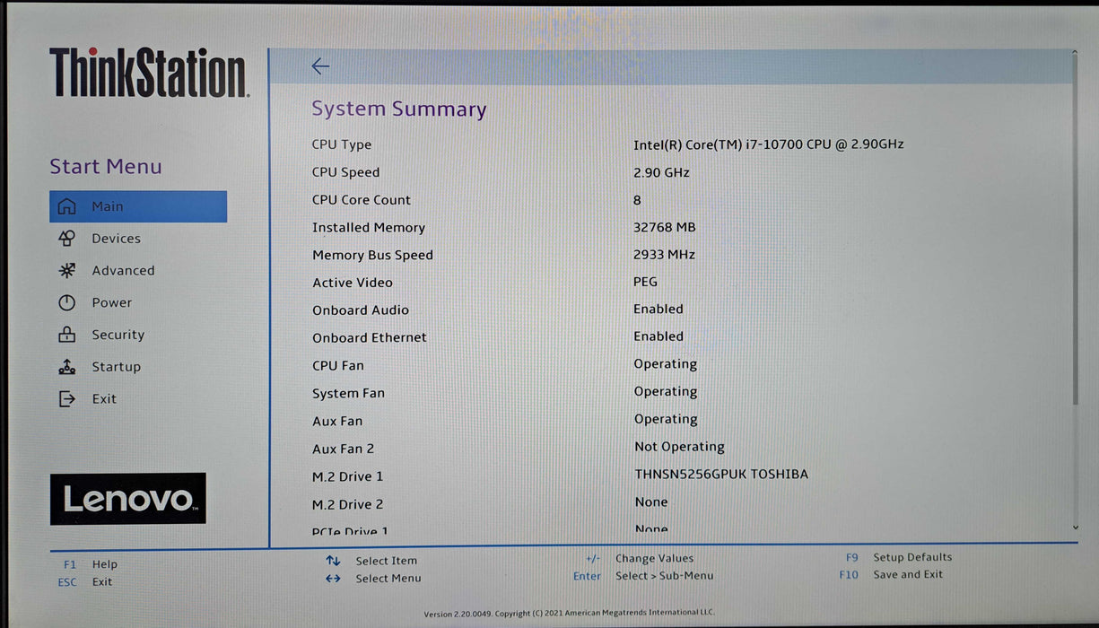 Lenovo ThinkStation P340 Tower | Intel Core i7-10700, 32GB DDR4, 256GB NVMe )