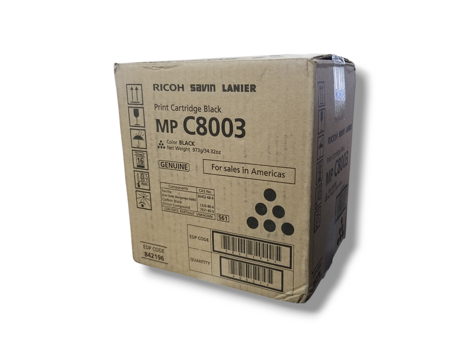 Genuine Ricoh Black Toner Print Cartridge MP C8003 Original 842196 - NEW SEALED Q