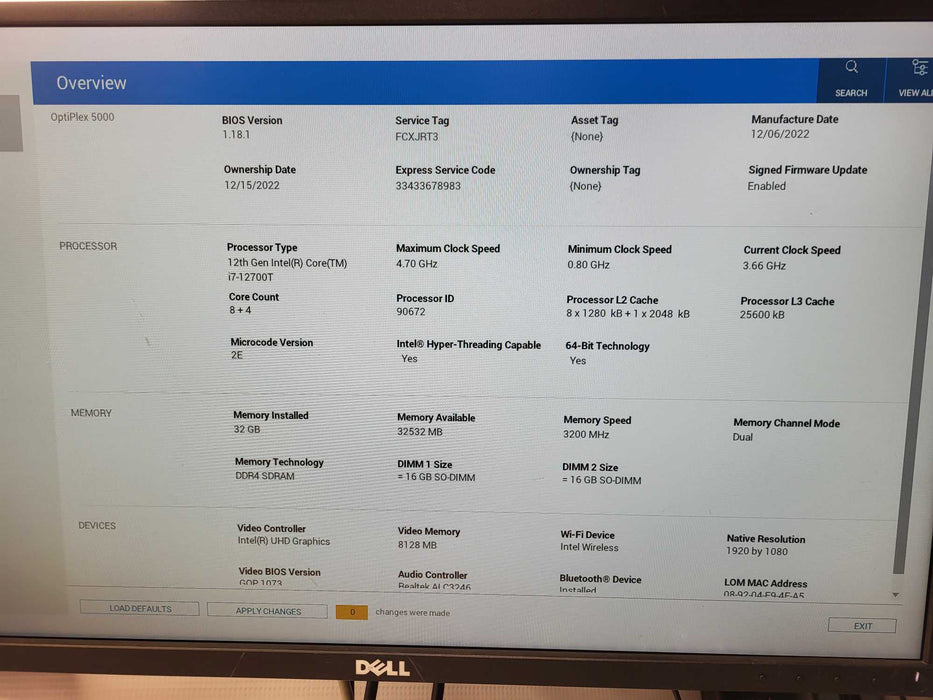 Dell OptiPlex 5000 Micro | Core i7-12700T 32GB DDR4 512GB NVMe Wifi w/ AC $