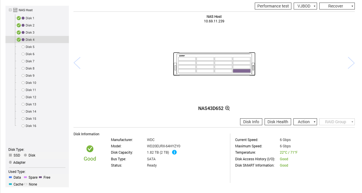 QNAP TS-1683XU-RP NAS Rack, Xeon E-2124, 16GB RAM, 2x6TB & 2x 2TB HDDs