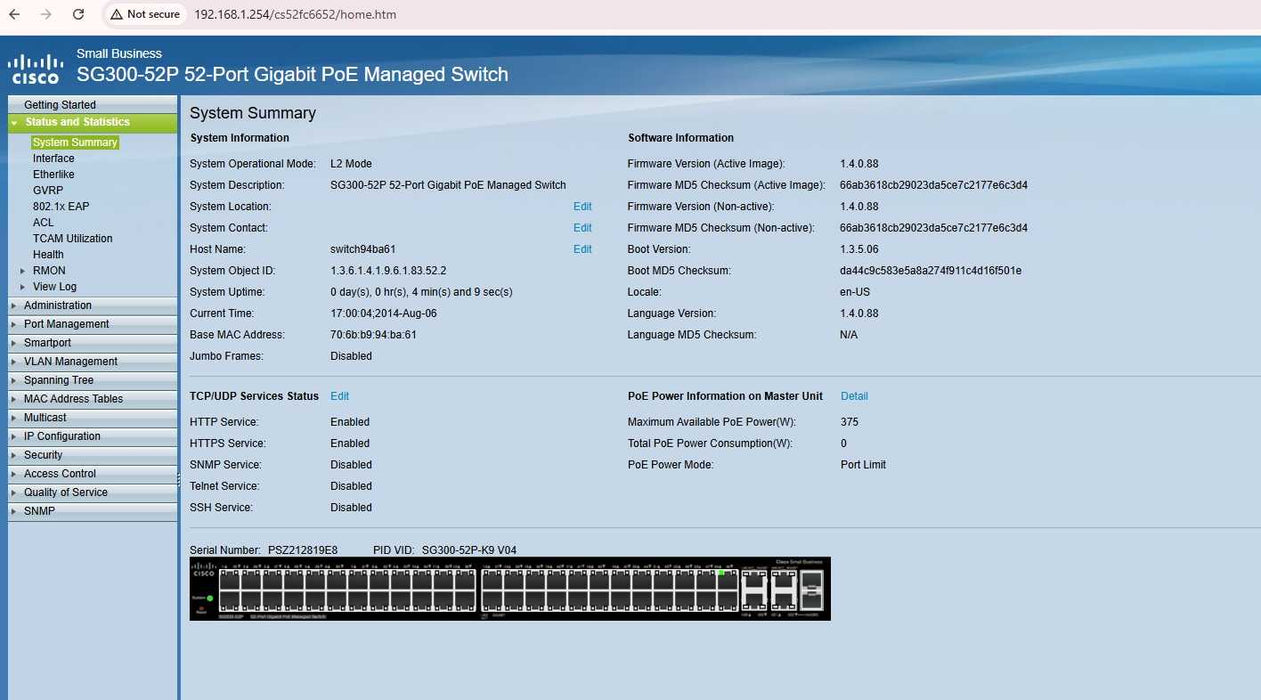 Cisco SG300-52P 52-Port gigabit PoE Managed Switch _