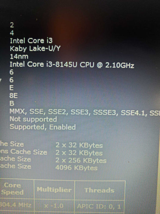 Lenovo E590 Laptop i3-8145U 2.10GHz 256GB SSD 1TB HDD 16GB RAM READ  Lap200