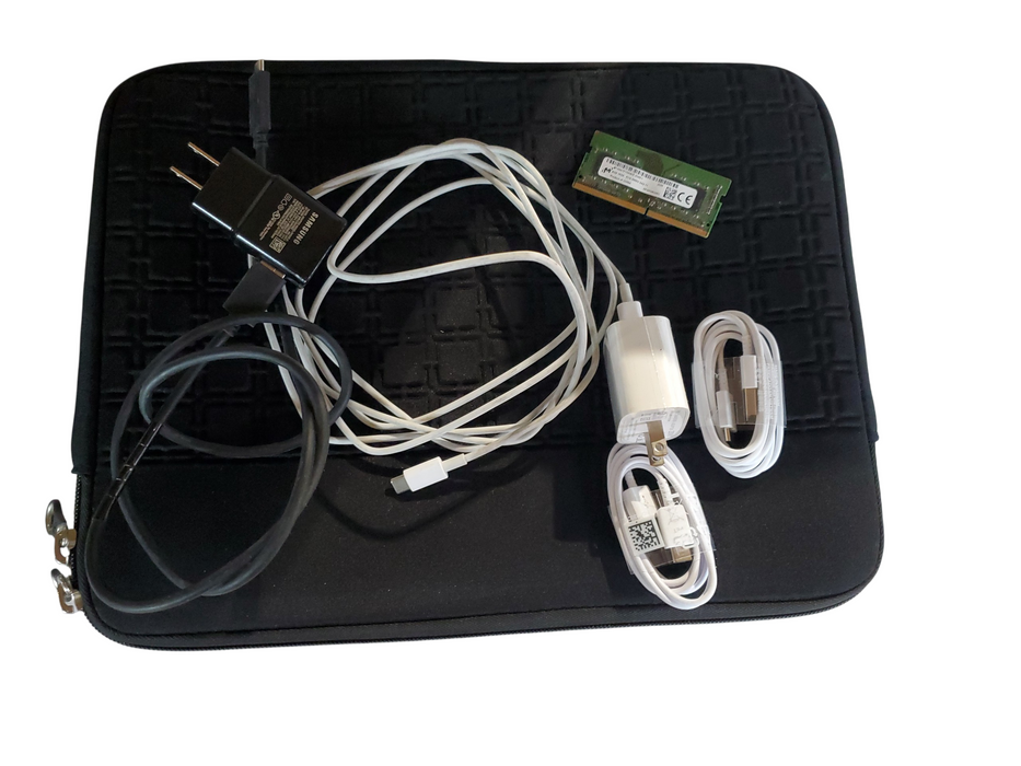 Pack of 2 Chargers and 2x USB C cables, 8GB DDR4 Sodimm RAM, iPad Bag