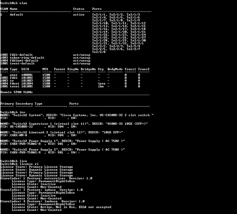 Cisco WS-C4500X-40X-ES v04, 40 Port Ethernet Switch w/ Dual Power
