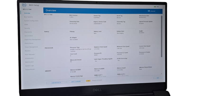Dell XPS 13 7390 i5-10210U|8GB RAM|256GB NVMe|W/AC  Lap200