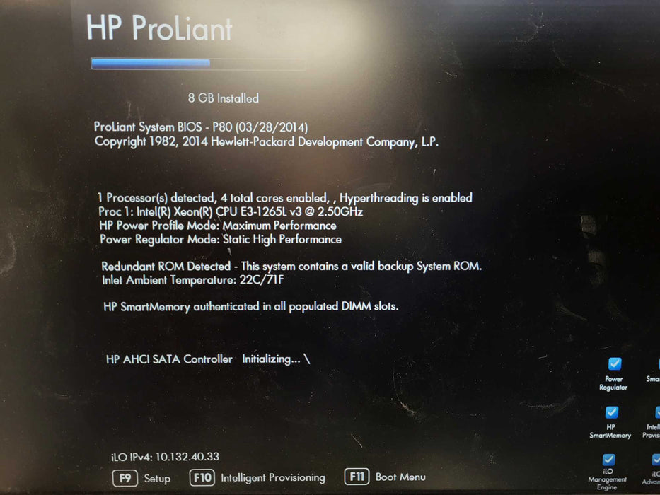 HP ProLiant DL320e Gen8 v2 1U 3.5" 2x E3-1265L v3 8GB DDR3  Q$