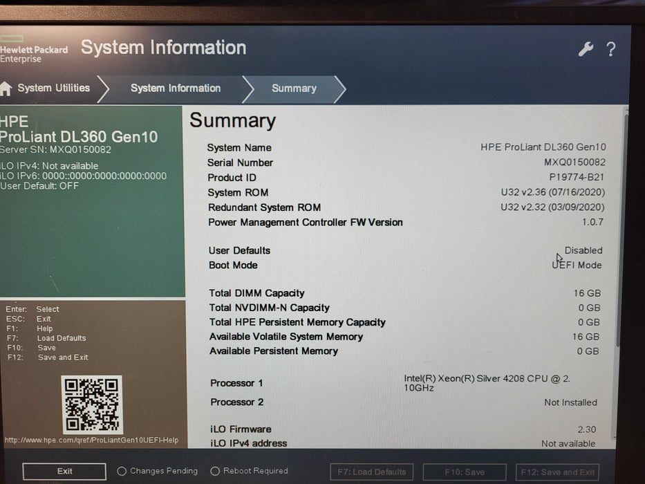 HPE DL360 Gen10 Xeon Silver 4208 16GB DDR4 P408i-a SR Gen10 2x500W PSU $