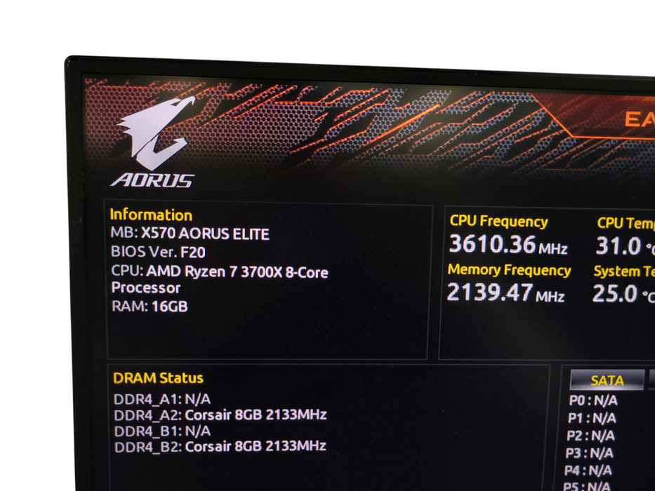 AMD Ryzen 7 3700X GIGABYTE X570 AORUS ELITE 16GB DDR4 NO HDD 750W PSU %